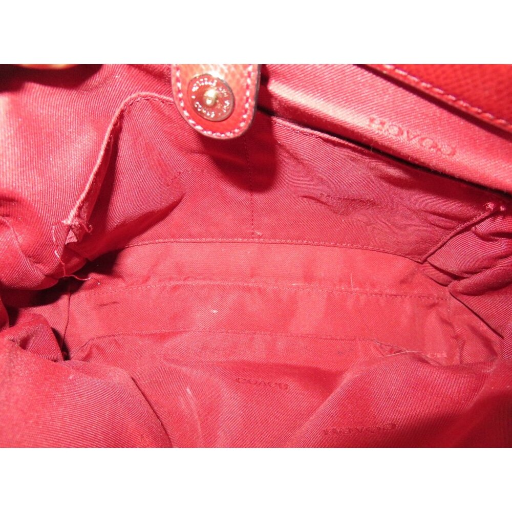 Coach 2016 Christie Mini 2 way Carryall Maroon Red Color block Leather Satchel - Picture 9 of 12